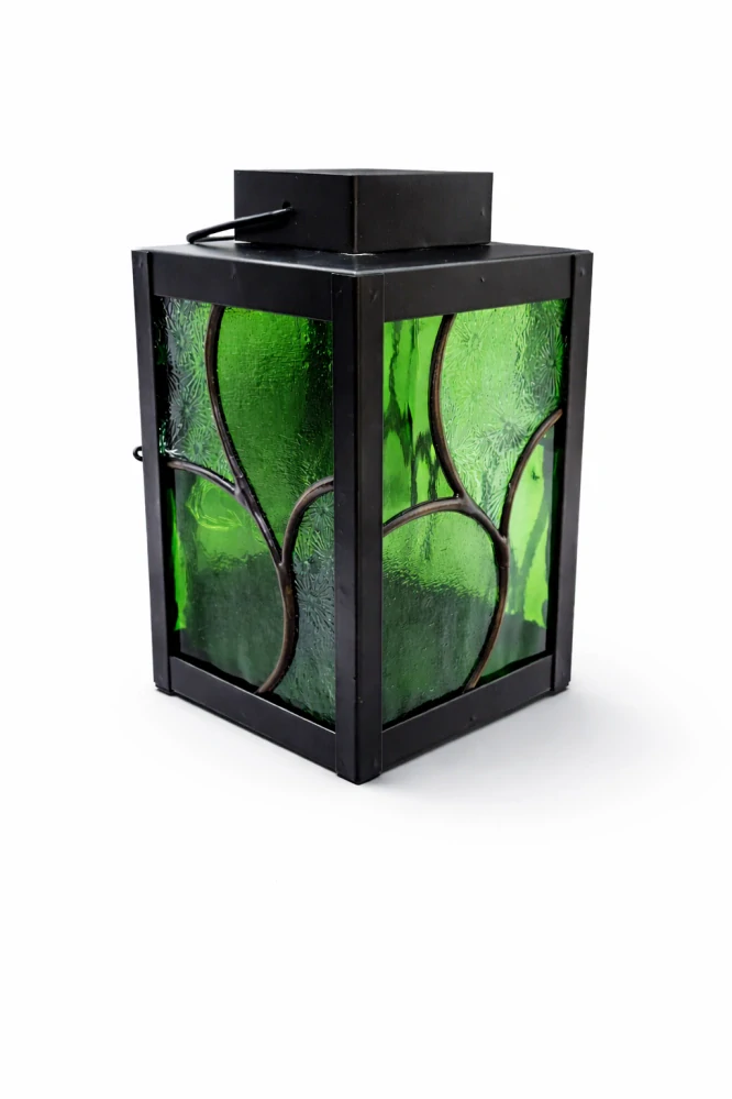 Vitrážová lampa zelená