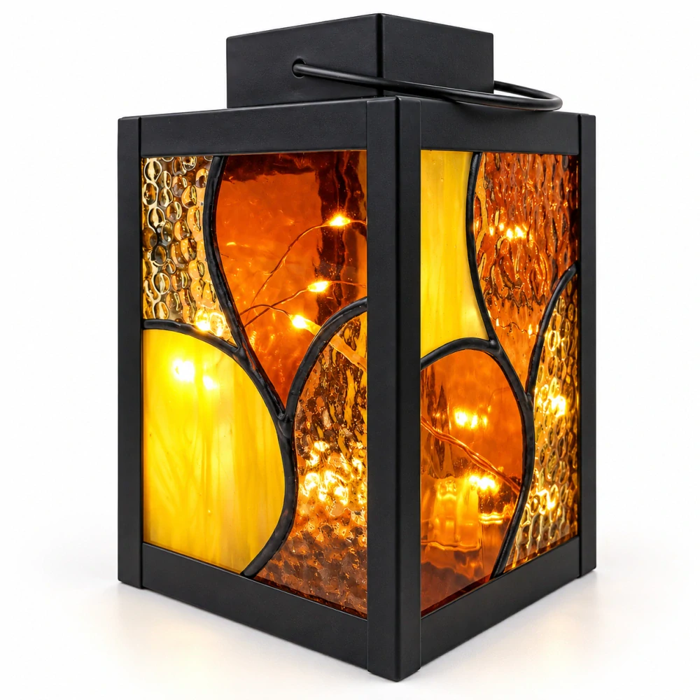 Vitrážová lampa žlutá